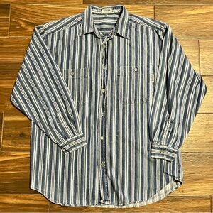 GUESS Men’s Button Up Striped‎ Pattern Shirt. Size XL Vintage